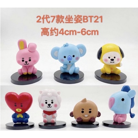 STAND FIGURE/ PANJANGAN FIGURAN/  BASKIN/ CAKE TOPPER/ BT$/ BT21 KPOP ARMY BANGTAN BOYS CUTE