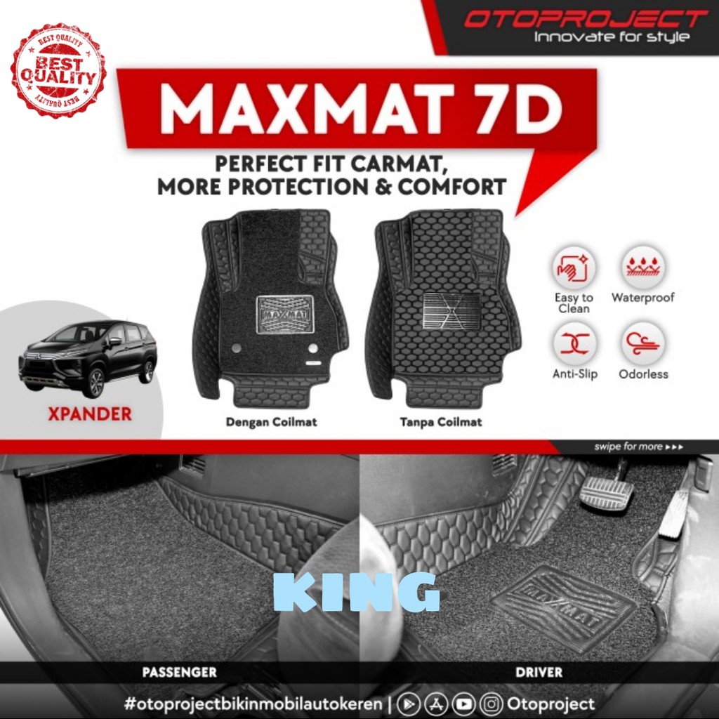 Karpet 7D maxmat karpet mobil Mitsubishi Xpander / Xpander Cross Full bagasi + coil mate