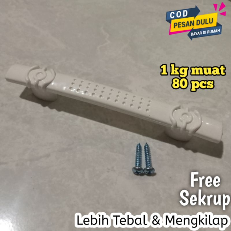 Free Sekrup Tarikan Pintu Lemari Handle Bintik Laci Warna Putih Ukuran P14cm