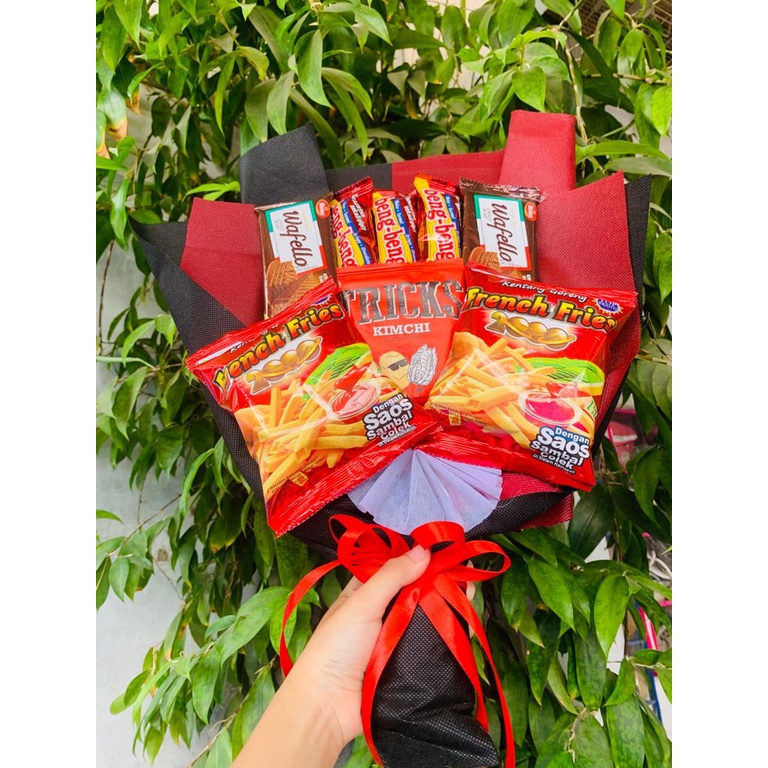 

Bucket Snack/Buket Makanan/Bouquet Snack (bisa request warna wrapping)