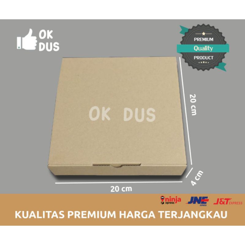 

dus die cut 20x20x4 box pizza baju packing murah