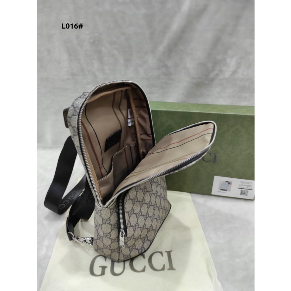 GC GG Single Strap Backpack Silver Hardware  L016