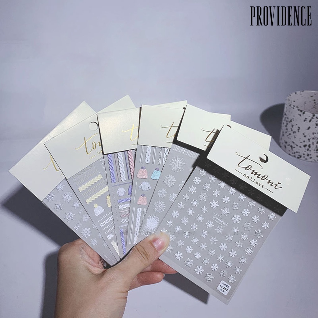 Providence Stiker Kuku 3d Ultra Tipis Motif Snowflake Untuk Manicure / Nail Art