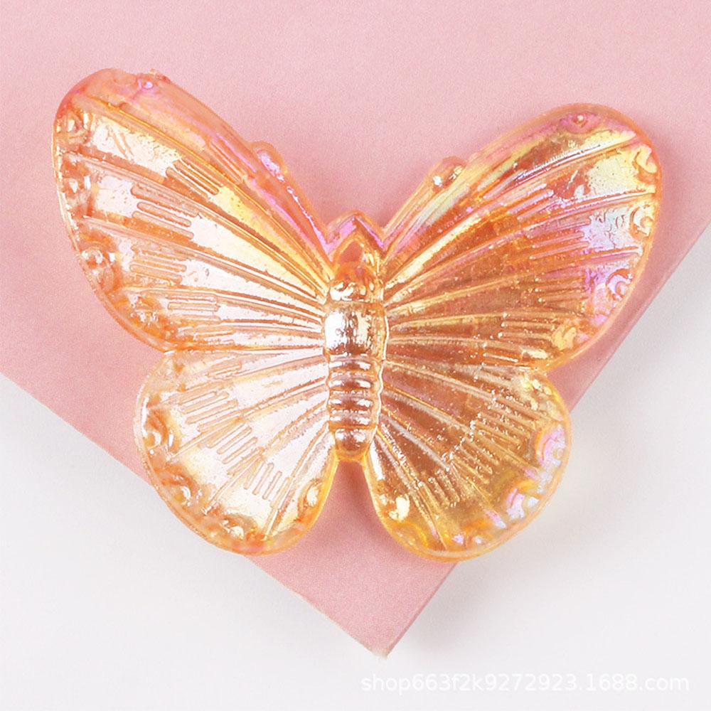 Agustina Kalung Temukan 31.5x41x4.5mm Bahan Perhiasan DIY Electroplate Acrylic Butterfly Liontin Kupu-Kupu