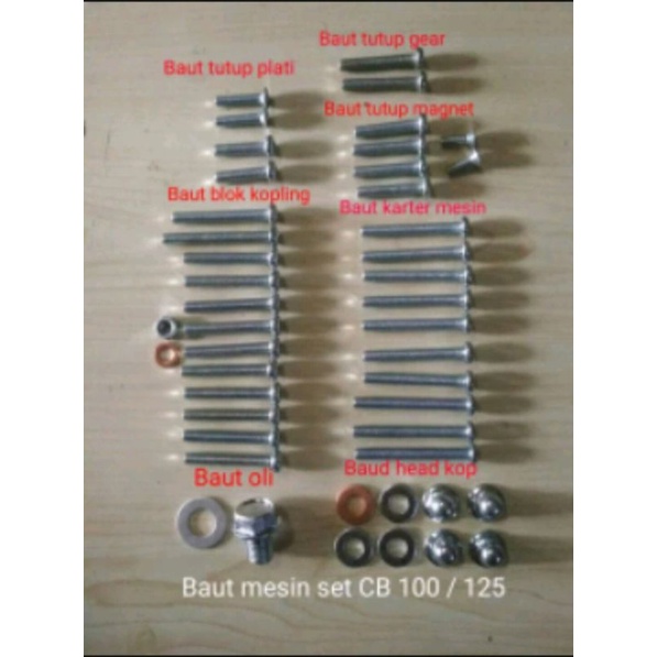 Baut mesin set Cb 100 125 GL 100 125