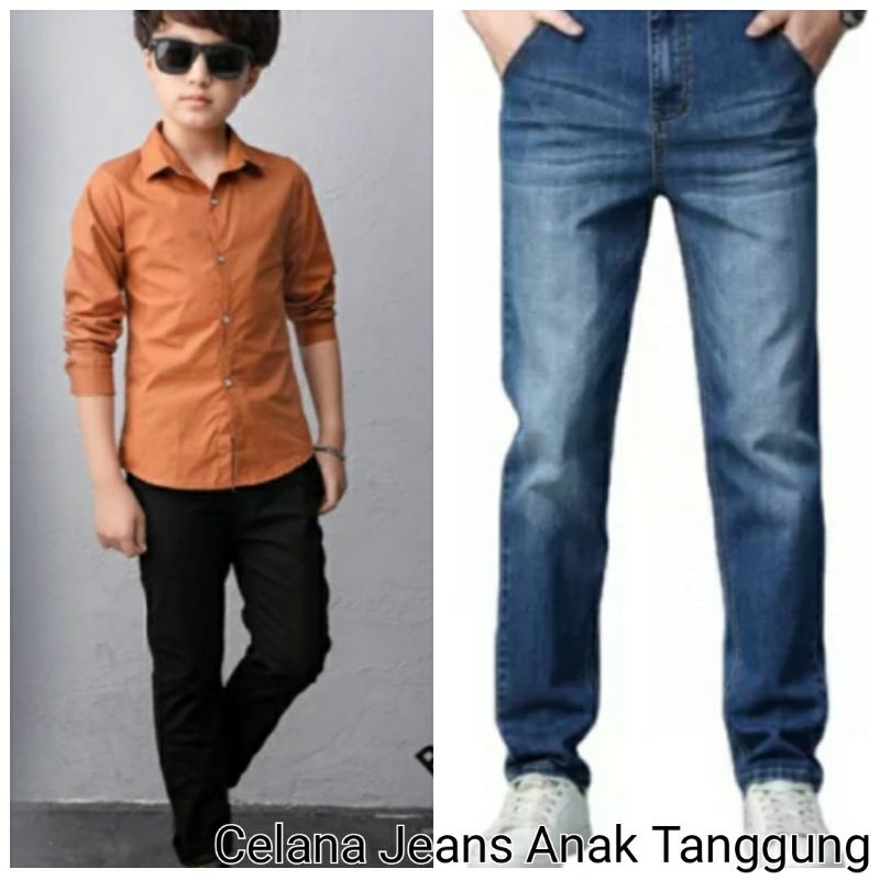 Celana Jeans Anak Celana Jeans Anak Laki - Laki Celana Jeans Anak Tanggung Celana Jeans Anak Cowok Tanggung Umur 9 Tahun 10 Tahun 11 Tahun 12 Tahun 13 Tahun Size 24,25,26 Warna Biru Dan Navy Bahan Setrit