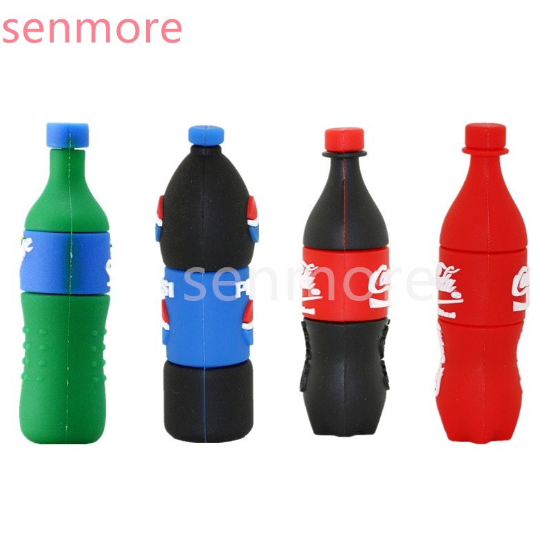 Coke pen drive 128GB 1TB 2TB USB 2.0 Bahan Silikon Dapat Dilepas 1GB 8GB 16GB 32GB 64GB