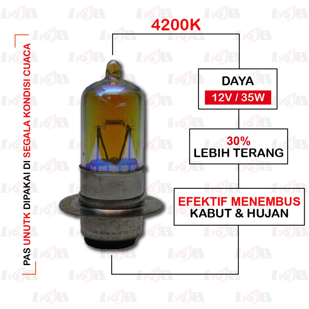 Aspira Bohlam Halogen Exposio Lampu Depan Motor All Season M5 12V 35W Universal Matic Bebek Sport