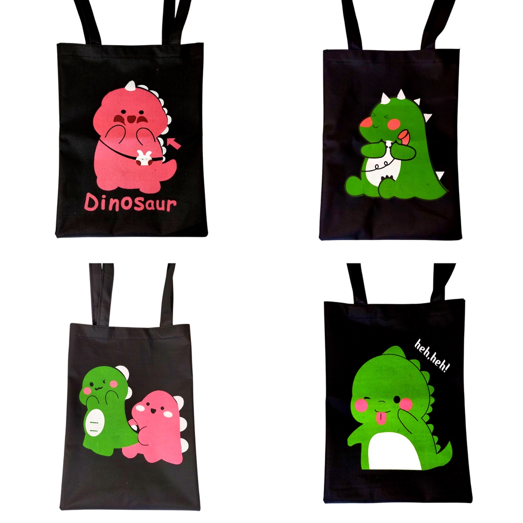 - Totebag Karakter Kartun Lucu Dinosaurus Murah