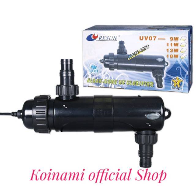 RESUN UV-07 18watt / lampu ultra violet kolam ikan koi / lumut / alegae / penjernih / filter