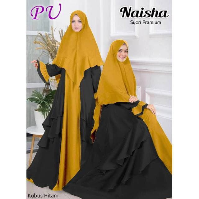 SMARTDN GAMIS SYARI JUMBO NAISHA kubus hitam GAMIS PREMIUM ORIGINAL