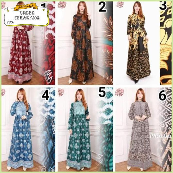 Sale SB Collection PROMO GAMIS BATIK Aryani Dress Maxi Longdress Wanita - satu Termurah