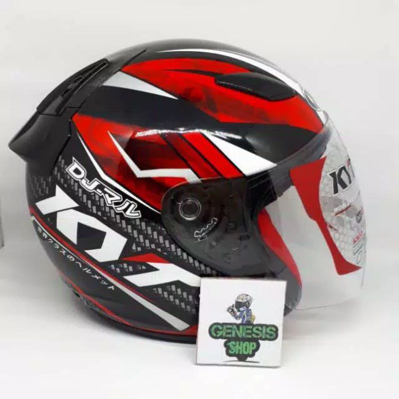 Helm KYT  half face helm KYT DJ MARU motif-#15 black glossy