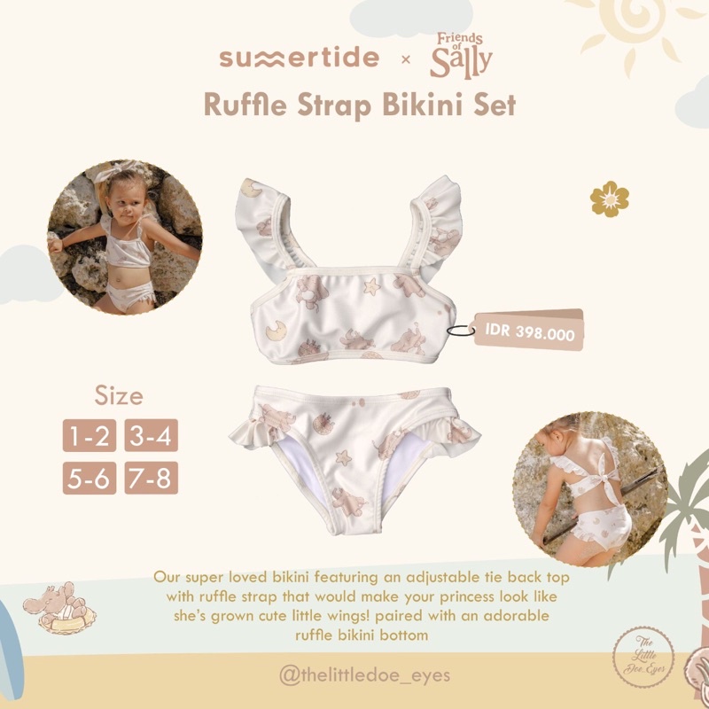 Summertide x Friend of Sally Ruffle Strap Bikini Set