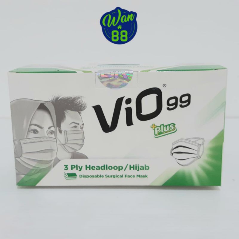 Masker Medis Vio plus Hijab(Headloop) 3 ply isi 50 pcs