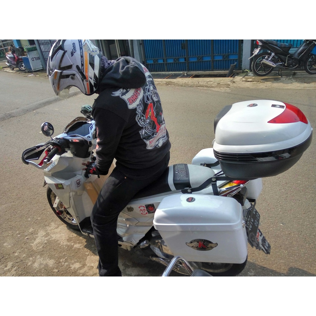 Box Motor Samping KMI Putih | SideBox KMI White | Box Motor Touring Samping Kanan Kiri | Pusat Box M