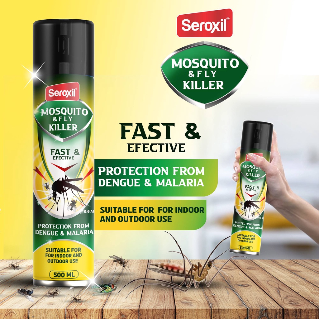 Seroxil Aerosol Pembasmi Obat Nyamuk Semprot Serangga Lalat 450ml