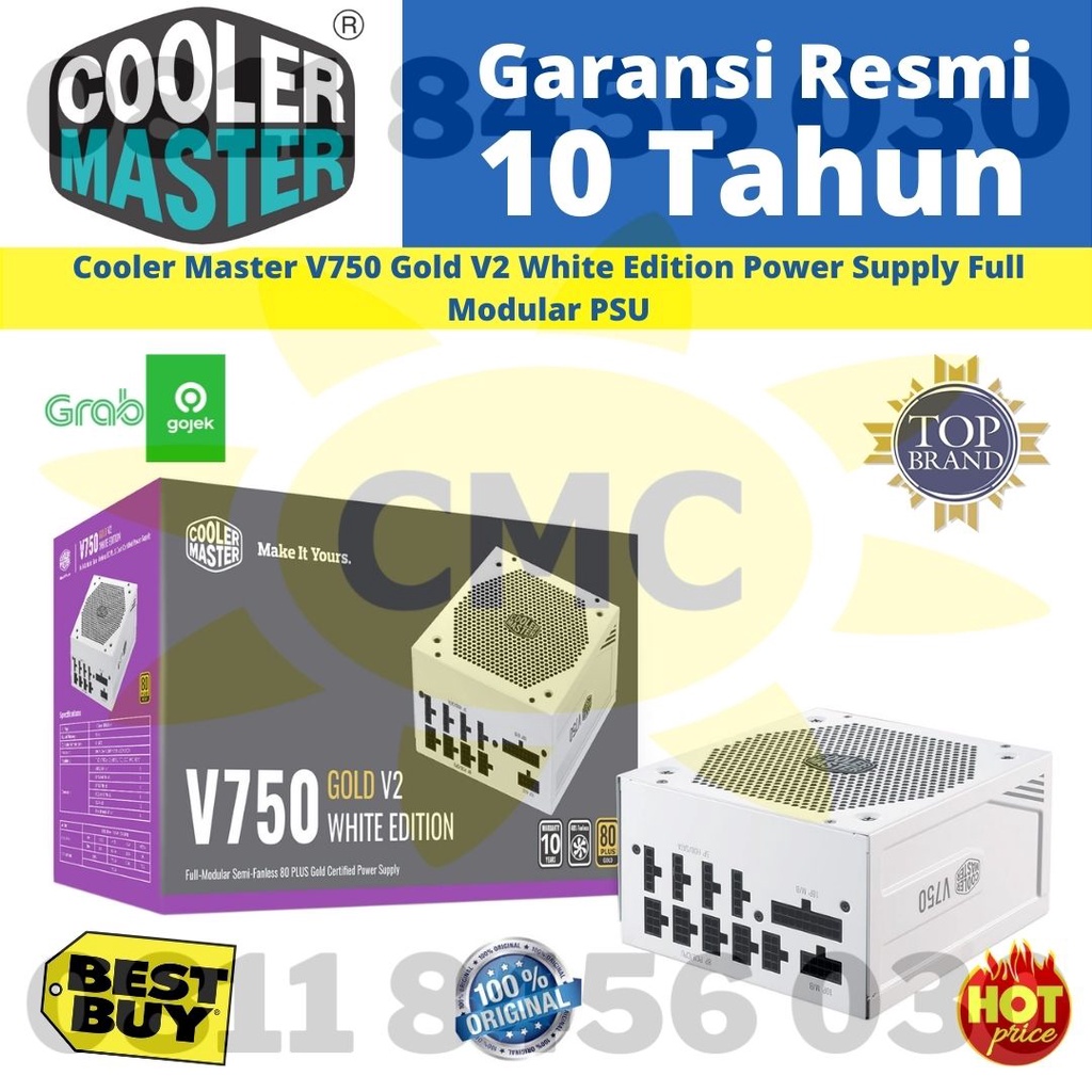 Power Supply Cooler Master V750 Gold V2 White Edition Full Modular PSU 750W