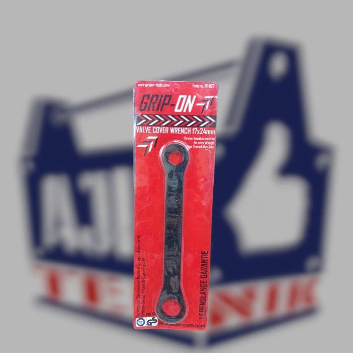 Grip on kunci tutup klep motor lurus 17x24mm Valve cover wrench 18-827