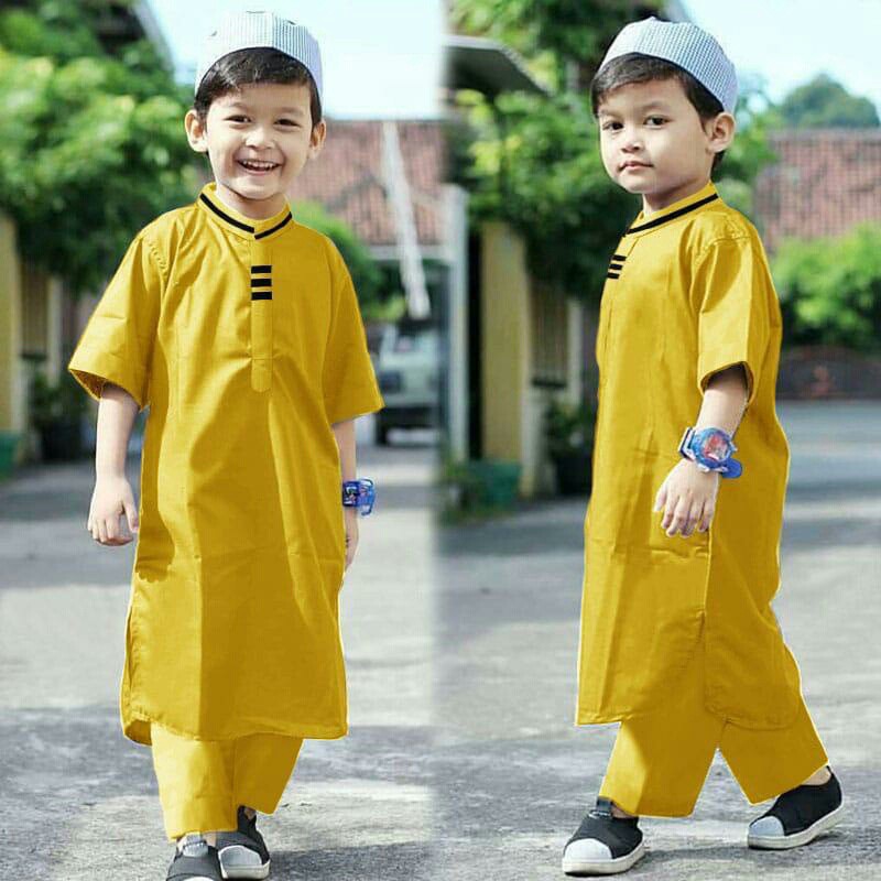 HCL Setelan Iqbal - Baju Setelan Anak Laki-laki - Busana Anak Muslim Casual - Pakaian Anak Koko