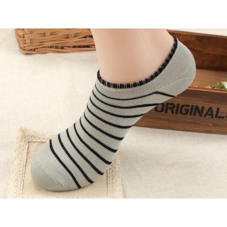  Kaos  Kaki  Ankle Low Cut Casual  Motif Garis Garis Shopee 