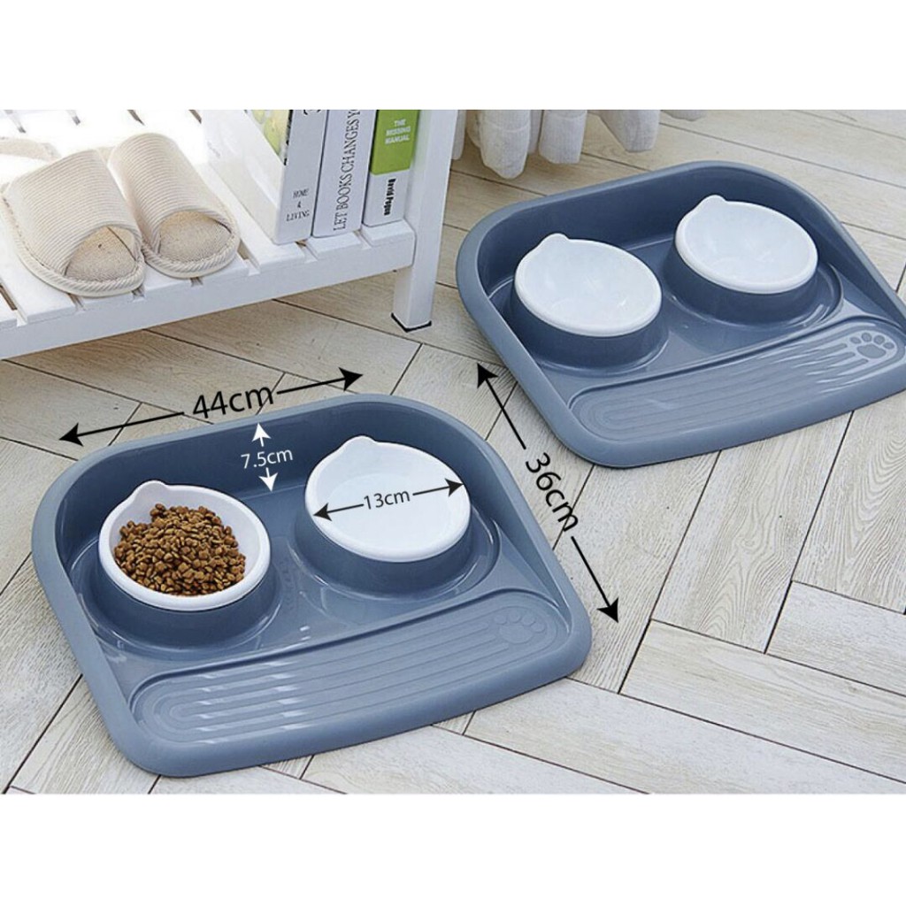 Tempat Makan Dobel Alas Anti Tumpah / DB # 20/ Pet Feeder / Pet Bowl / Tempat Makan Hewan Anjing Kucing