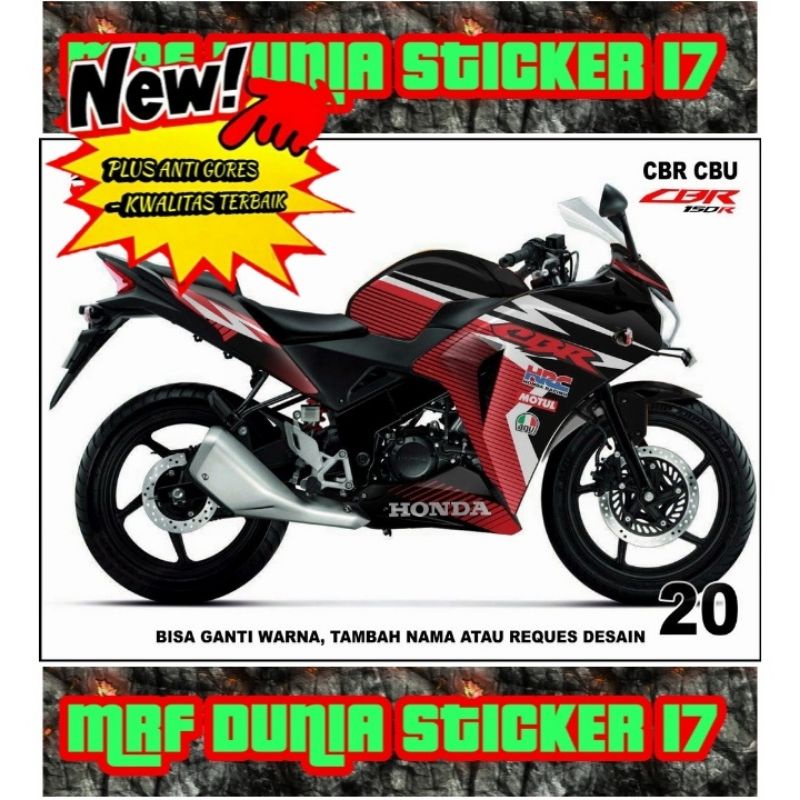Sticker decal CBR CBU Full Body dekal CBR CBU Stiker CBR CBU Full Body Motif 20