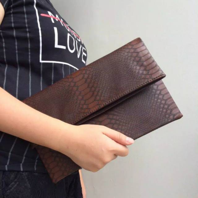 Clutch  Kekinian 2022 Zamzam KULIT ULAR | Dompet Panjang Wanita