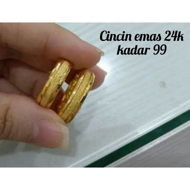 Cincin emas asli kadar 99/24k tunangan