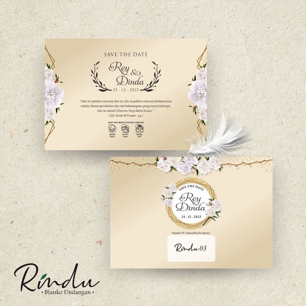 CETAK  UNDANGAN RINDU 03 / UNDANGAN KOSONG / FREE FILE SETTING