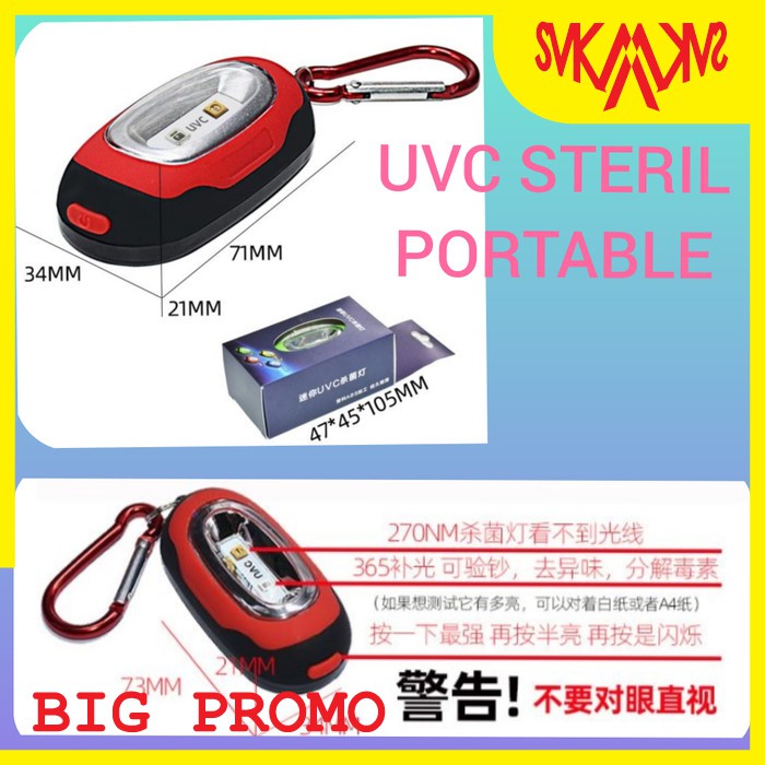 UVC Steril Portable Mini 2 Warna Biru dan Merah