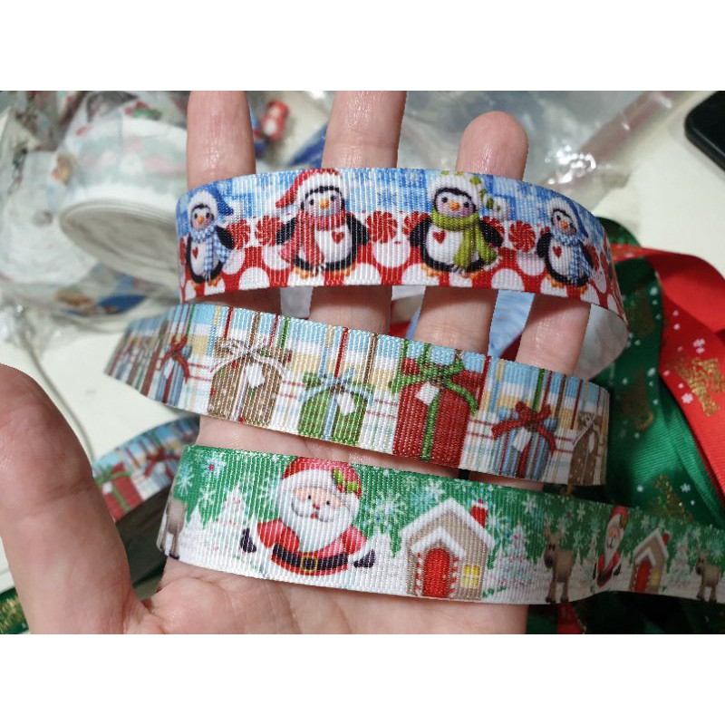 

(XMAS-01, XMAS-02, XMAS-03) PITA NATAL UKURAN 1" (2,5CM) --> DIJUAL /YARD (=90CM) BUKAN 1GULUNG/1ROL