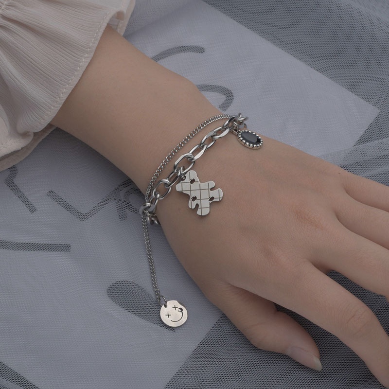 Korean hip-hop bear bracelet necklace ins simple fashion accessories gift