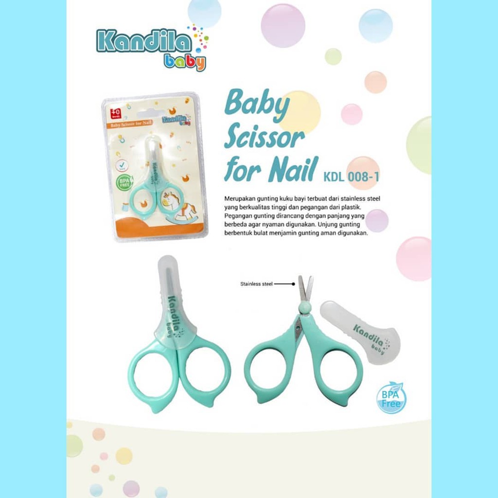 KANDILA BABY Scissor For Nail - Gunting Kuku Bayi + Tutup