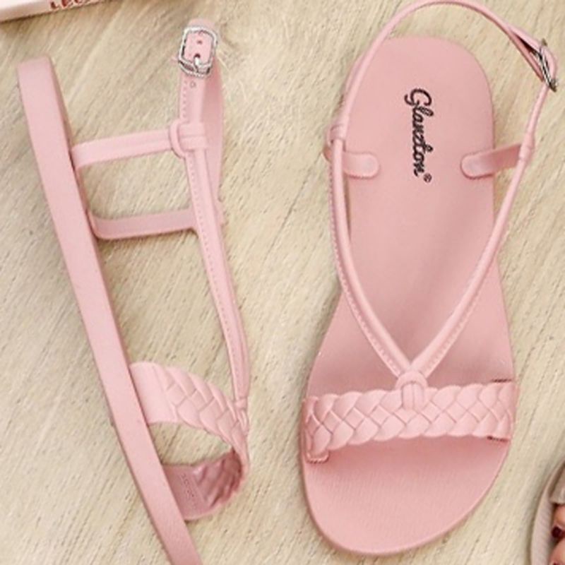 COD 7.7 BIG SALE Sandal KARET JELLY Tali Wanita Motif Kepang Jelly Glanzton L1879-19