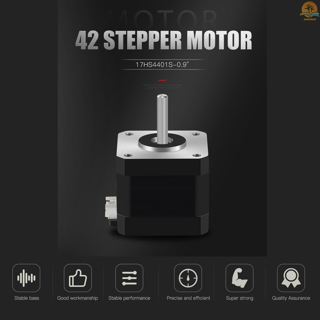 42 Stepper Motor 2 Phase 0.9 Degree Step Angle Low Noise 17HS4401S Stepping Motor with 1m Cable for CNC 3D Printer