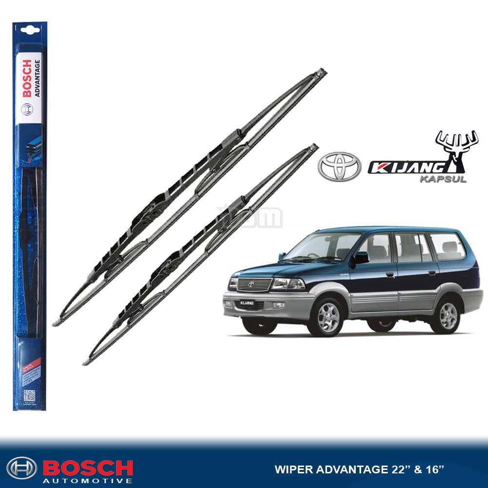 Bosch Advantage / Karet Wiper Mobil Toyota Kijang Kapsul  22&quot; dan 16&quot; (Sepasang) / Wiper Mobil / DSM