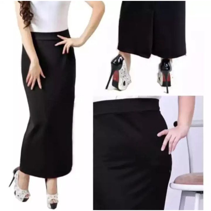 Rok Kerja Wanita Panjang / Rok Formal Rempel Span / Rok Kerja Kantor Wanita / Rok Polos Span Wanita