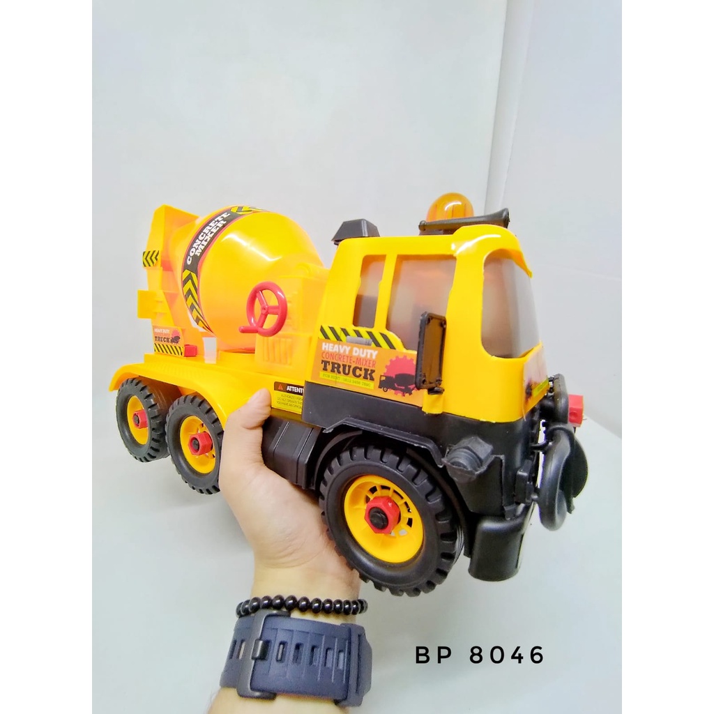 Mainan Truk Molen Jumbo Bonus Obeng Kunci Pas - Mixer Truk Besar Anak