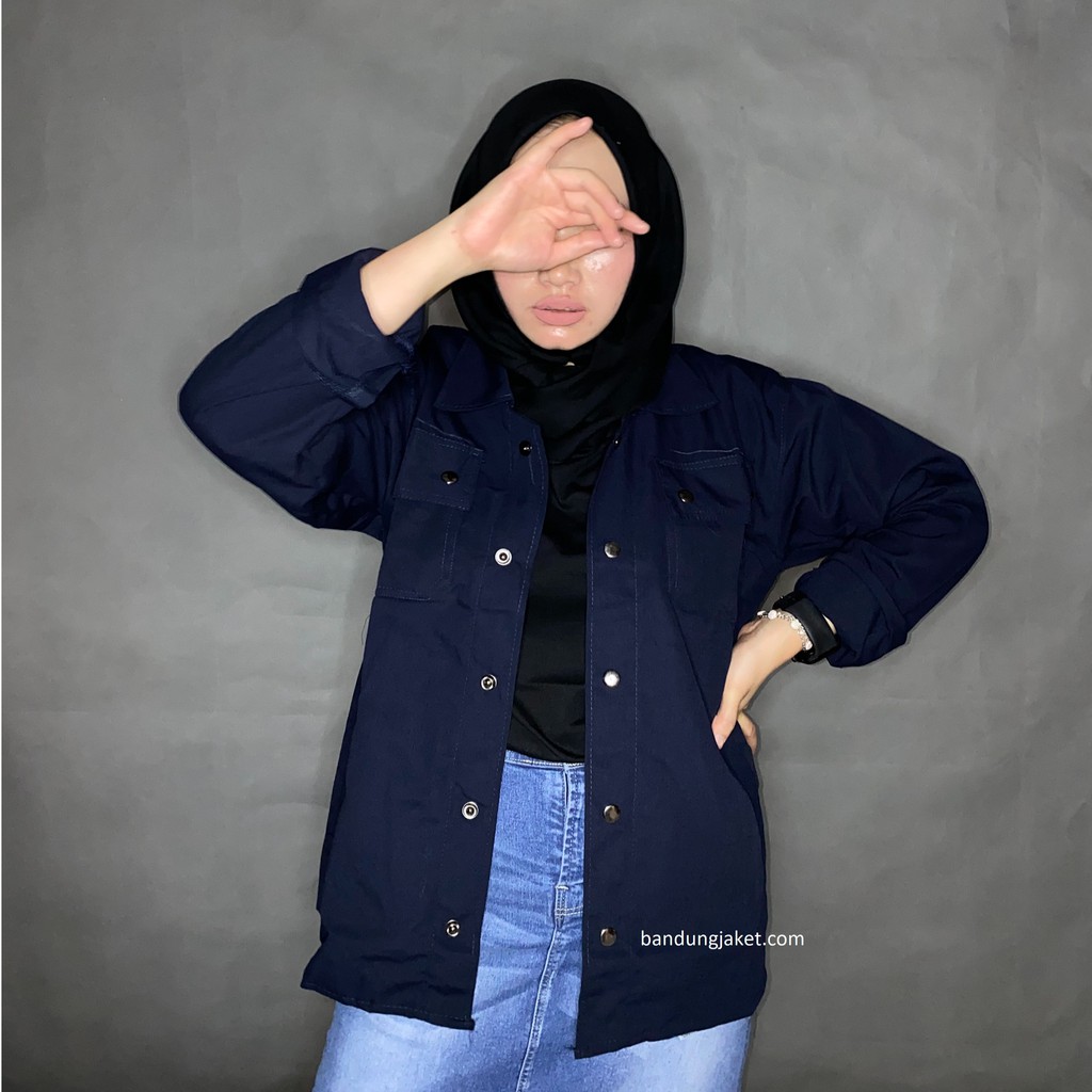Jaket Semi Parka || Trucker Jacket || Size M - XXL-BLUE NEVY