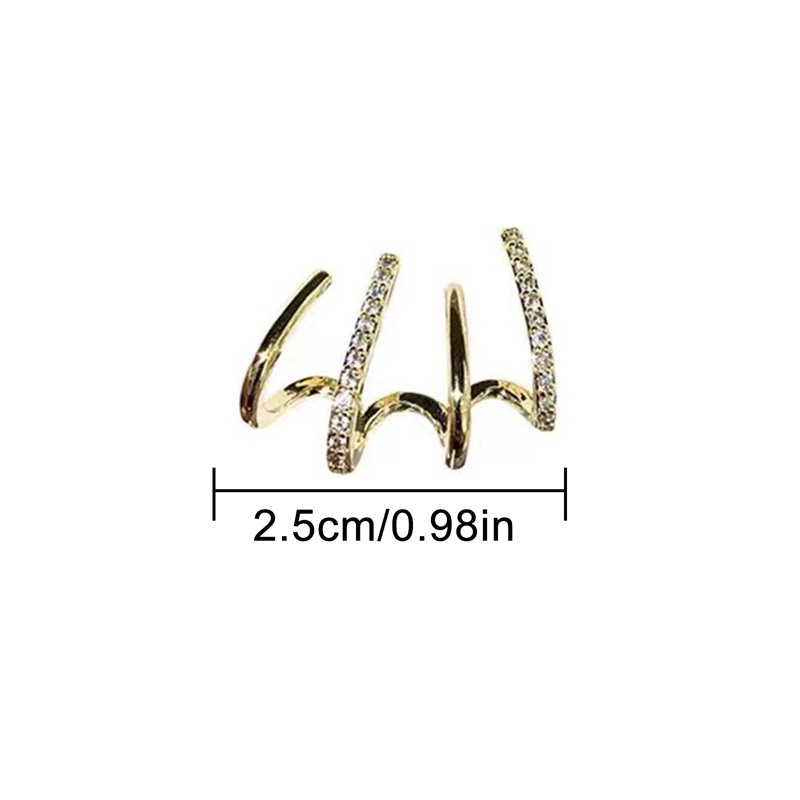 2 Pcs Anting Klip Tanpa Tindik Desain Salib Aksen Mutiara Bahan Cubic Zirconia Untuk Wanita