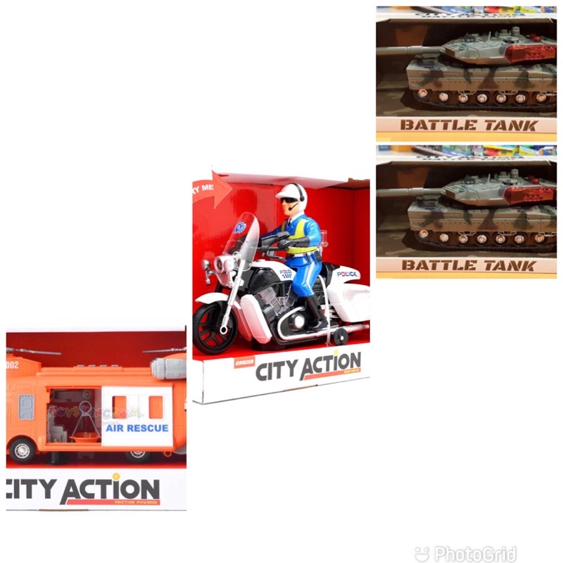 Cruzer City Action Vehicles with Light &amp; Sounds,1:20 Mainan Mobil Inersia Anak-anak Simulasi Suara Multi-fungsi Kota Ambulans Dan Mobil Mainan Ringan