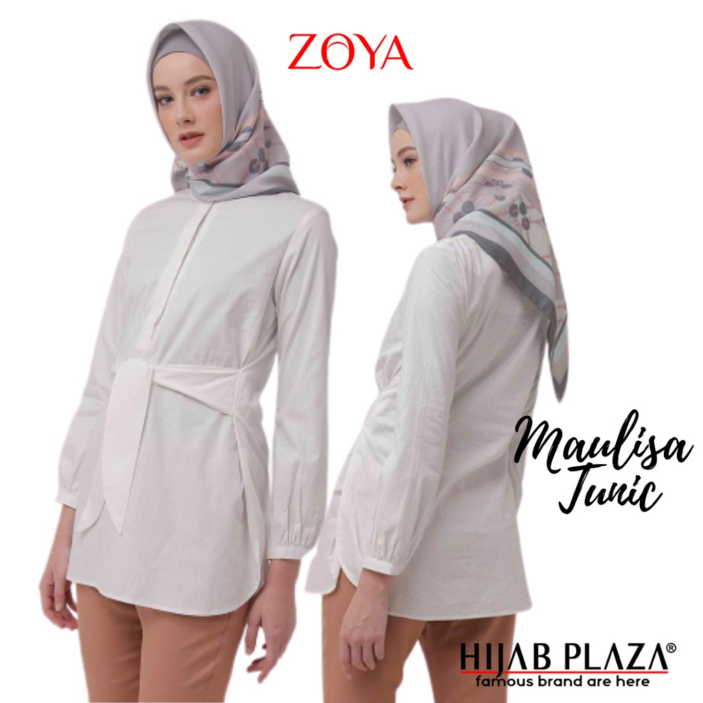 Atasan Zoya Tunik Zoya Maulisa Tunik Warna Putih Bahan Katun