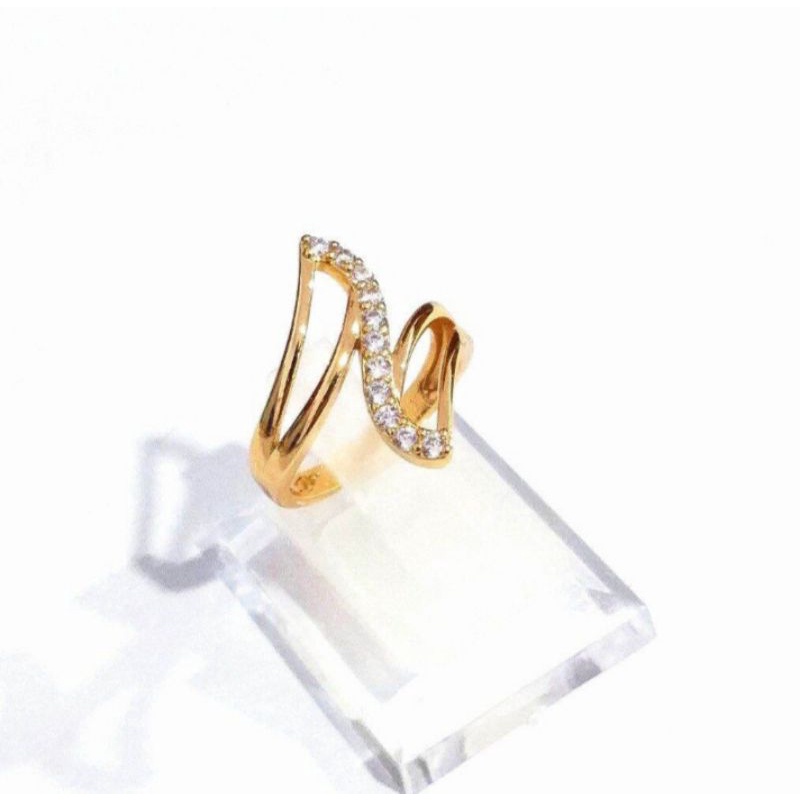 Cincin s petir rosegold fashion wanita titanium original anti luntur dan karat