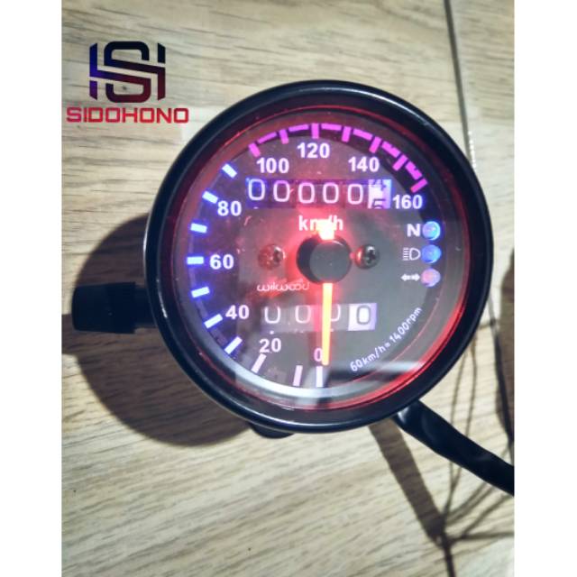 Speedometer spedo LED variasi bulat kecil hitam
