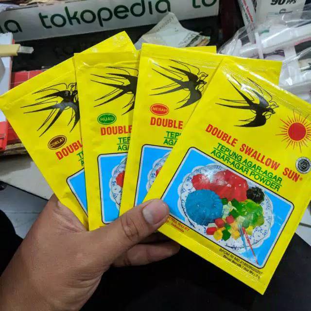 

Agar Agar Bubuk Swallow 7 Gram (Isi 3 pcs) - tokogrosirkelontong