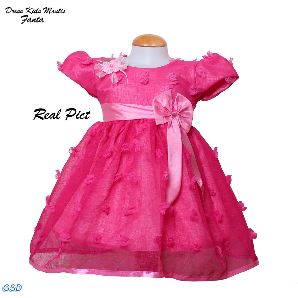 Dress Kids Montis/ Baju Pesta Bayi Best Seller/ Terusan Dress Anak Murah