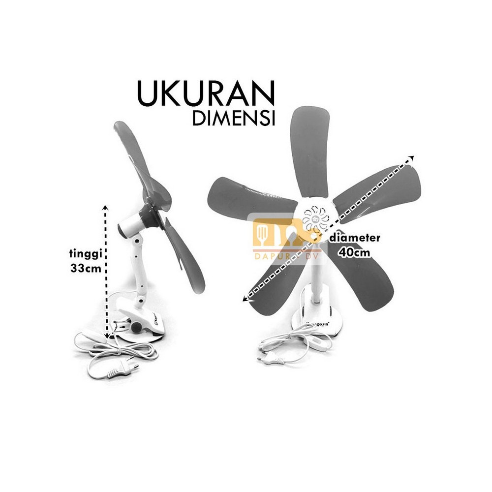 FM - Kipas Angin 5 Baling Baling Jepit 15W Mini Fan NG-590J - random colour