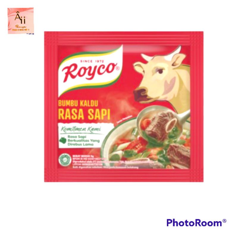 

ecer ½renteng isi 6sachet Royco sapi 500an 9gr kaldu sapi