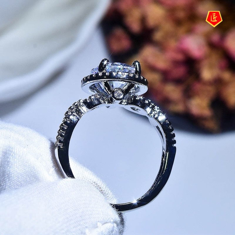 [Ready Stock]Simple Classic Fashion Moissanite Diamond Women's Ring